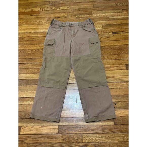 Duluth Trading Co Pants Men 40x32 Brown Cargo Double Knee Canvas Heavy Duty - Picture 1 of 8
